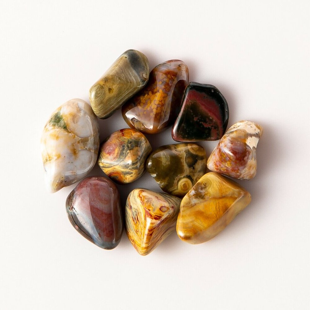 25g Tumbled Ocean Sea Japer Gemstone Crystals 5-15 Stones Gem Rock Specimens